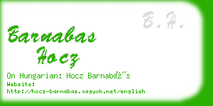 barnabas hocz business card